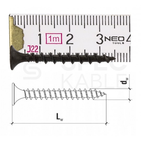 Wkręty fosfatowane 3,5x35 mm do mocowania płyt gipsowo-kartonowych do drewna KLIMAS 100szt