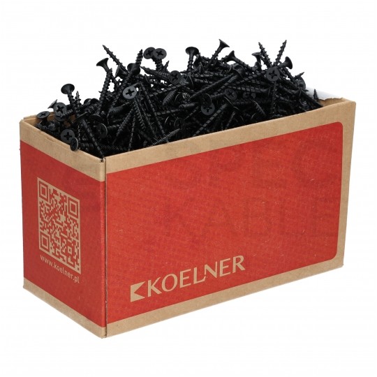 Wkręty fosfatowane 3,5x35 mm do mocowania płyt gipsowo-kartonowych do drewna KOELNER 1000szt