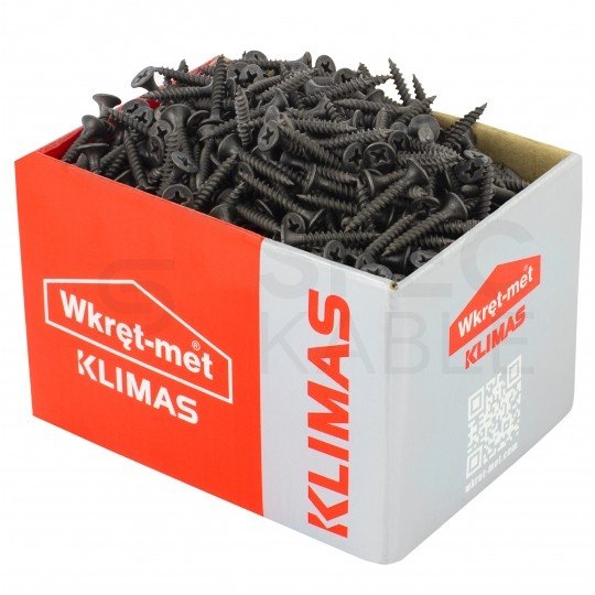 Wkręty fosfatowane 3,5x35 mm do mocowania płyt gipsowo-kartonowych do podłoża stalowego KLIMAS 1000szt