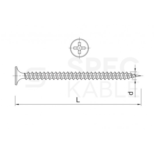 Wkręty fosfatowane 3,5x35 mm do mocowania płyt gipsowo-kartonowych do podłoża stalowego KOELNER 1000szt