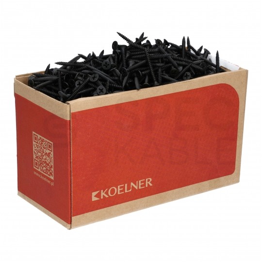 Wkręty fosfatowane 3,5x45 mm do mocowania płyt gipsowo-kartonowych do podłoża stalowego KOELNER 500szt