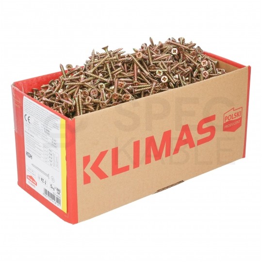 Wkręty hartowane do drewna 4,0x20 mm z łbem stożkowym i pełnym gwintem KLIMAS 5kg 1000szt