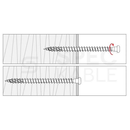 Wkręty z łbem walcowym i gniazdem TORX 5x70 mm do łączników ciesielskich i kątowników MASTER 250szt