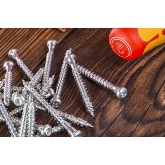 Wkręty z łbem walcowym i gniazdem TORX 5x70 mm do łączników ciesielskich i kątowników MASTER 250szt