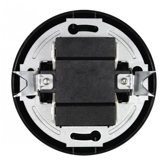 Włącznik światła pojedynczy podtynkowy IP20 czarny z okragłą ramką 10A 250V LOFTICA