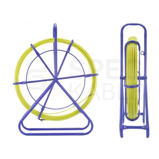 Włókno szklane do wciągania, przeciągania kabli pod drogami, między studzienkami fi: 3,8mm (+/- 1mm) 20m Komplet ze stojakiem TELCOLINE