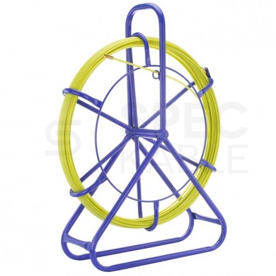 Włókno szklane do wciągania, przeciągania kabli pod drogami, między studzienkami fi: 3,8mm (+/- 1mm) 25m Komplet ze stojakiem TELCOLINE