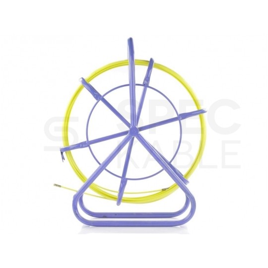 Włókno szklane do wciągania, przeciągania kabli pod drogami, między studzienkami fi: 4,5mm (+/- 1mm) 25m Komplet ze stojakiem TELCOLINE