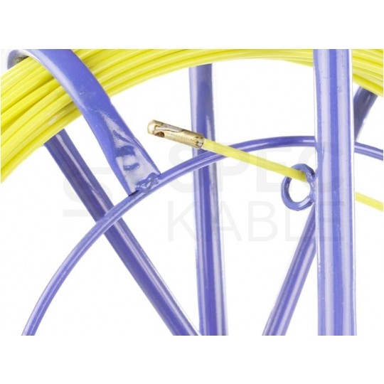 Włókno szklane do wciągania, przeciągania kabli pod drogami, między studzienkami fi: 4,5mm (+/- 1mm) 50m Komplet ze stojakiem TELCOLINE