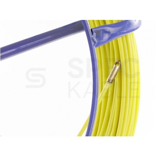 Włókno szklane do wciągania, przeciągania kabli pod drogami, między studzienkami fi: 4,5mm (+/- 1mm) 75m Komplet ze stojakiem TELCOLINE