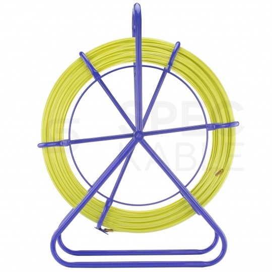 Włókno szklane do wciągania, przeciągania kabli pod drogami, między studzienkami fi: 6mm (+/- 1mm) 100m Komplet ze stojakiem TELCOLINE