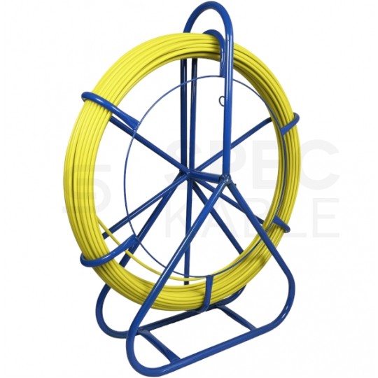 Włókno szklane do wciągania, przeciągania kabli pod drogami, między studzienkami fi: 8mm 100m Komplet ze stojakiem Q-LANTEC