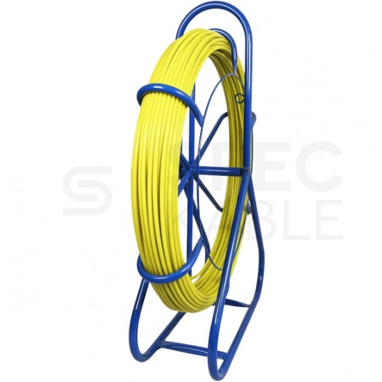 Włókno szklane do wciągania, przeciągania kabli pod drogami, między studzienkami fi: 8mm 100m Komplet ze stojakiem Q-LANTEC