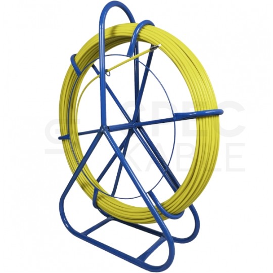 Włókno szklane do wciągania, przeciągania kabli pod drogami, między studzienkami fi: 8mm 100m Komplet ze stojakiem Q-LANTEC