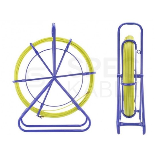 Włókno szklane do wciągania, przeciągania kabli pod drogami, miedzy studzienkami fi: 8mm (+/- 1mm) 100m Komplet ze stojakiem TELCOLINE