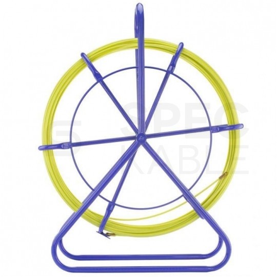 Włókno szklane do wciągania, przeciągania kabli pod drogami, miedzy studzienkami fi: 8mm (+/- 1mm) 100m Komplet ze stojakiem TELCOLINE