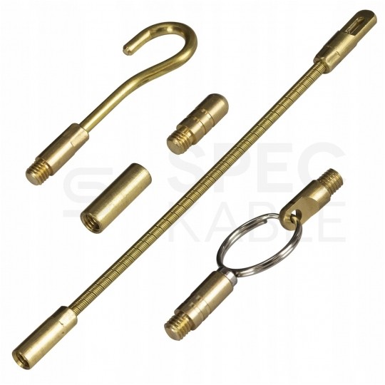 Włókno szklane do wciągania, przeciągania kabli pod drogami, między studzienkami w zestawie z 6 końcówkami fi:3mm 15m NEKU