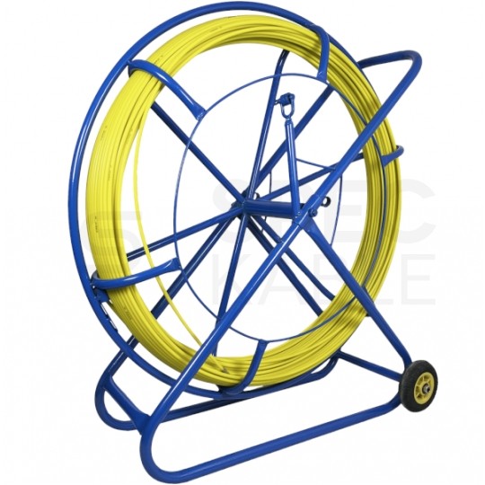 Włókno szklane do wciągania, przeciągania kabli pod drogi, między studzienkami fi: 11mm 300m Komplet ze stojakiem z kółkami Q-LANTEC