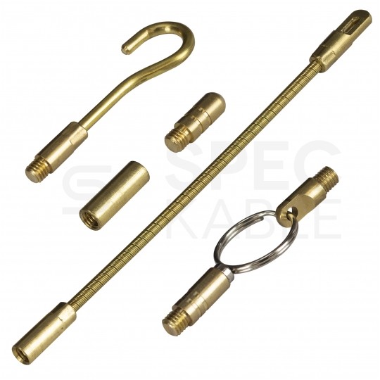 Włókno szklane do wciągania, przeciągania kabli pod drogi, między studzienkami w kasecie oraz w zestawie z 6 końcówkami fi: 4mm 75m NEKU