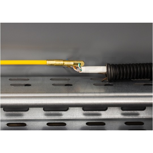 Włókno szklane do wciągania, przeciągania kabli pod drogi, między studzienkami w kasecie oraz w zestawie z 6 końcówkami fi: 4mm 75m NEKU