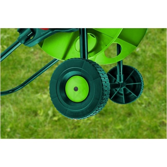 Wózek na wąż ogrodowy z bębnem plastikowym (na 45m węża 1/2" ; 35m węża 5/8" ; 15m węża 3/4") VERTO 15G791