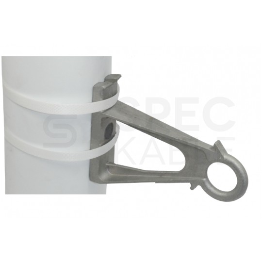 Wspornik słupowy oczkowy do sieci napowietrznych montowanych za pomocą opaski stalowej lub śruby TELCOLINE