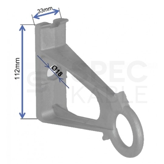 Wspornik słupowy oczkowy do sieci napowietrznych montowanych za pomocą opaski stalowej lub śruby TELCOLINE