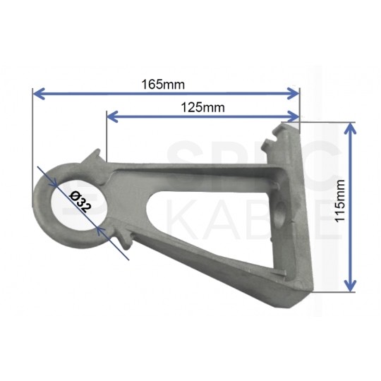 Wspornik słupowy oczkowy do sieci napowietrznych montowanych za pomocą opaski stalowej lub śruby TELCOLINE