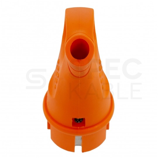 Wtyczka hermetyczna gumowa z uchwytem [2P+Z] Uni-Schuko 230V 16A pomarańczowa IP44 STANDARD na kabel