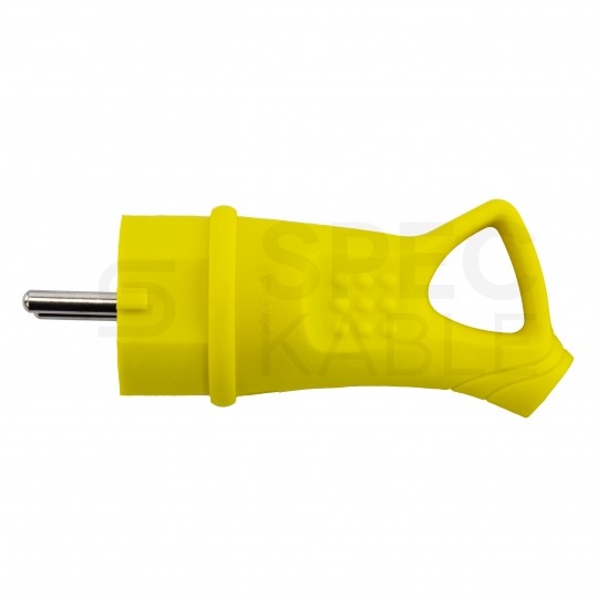 Wtyczka hermetyczna gumowa z uchwytem [2P+Z] Uni-Schuko 230V 16A żółta IP44 STANDARD na kabel