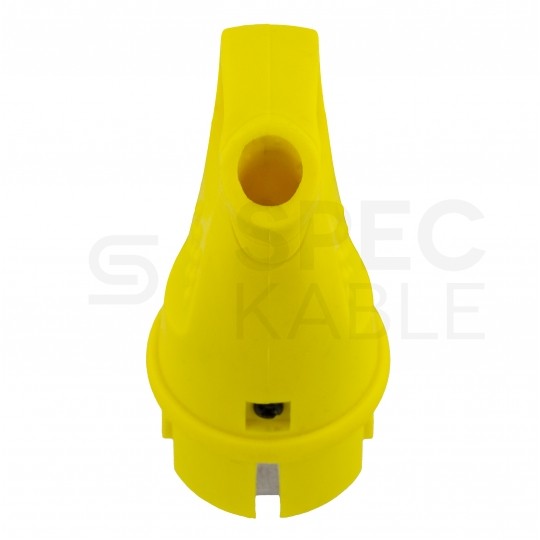 Wtyczka hermetyczna gumowa z uchwytem [2P+Z] Uni-Schuko 230V 16A żółta IP44 STANDARD na kabel