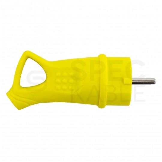 Wtyczka hermetyczna gumowa z uchwytem [2P+Z] Uni-Schuko 230V 16A żółta IP44 STANDARD na kabel
