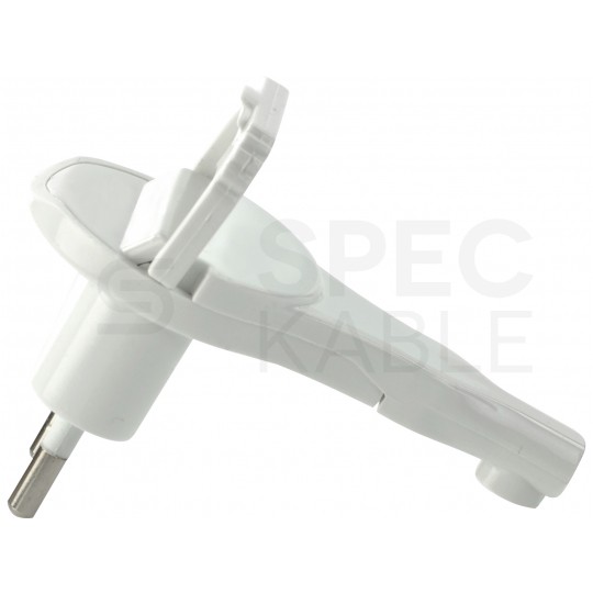 Wtyczka płaska kątowa z uchwytem [2P] 230V 6A biała WT-11P na kabel