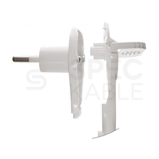 Wtyczka płaska kątowa z uchwytem [2P] 230V 6A biała WT-11P na kabel