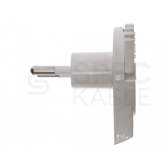 Wtyczka płaska kątowa z uchwytem [2P] 230V 6A biała WT-11P na kabel