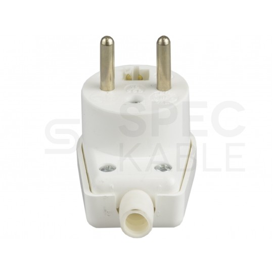 Wtyczka prądowa kątowa [2P+Z] 230V 16A biała WB-6 na kabel