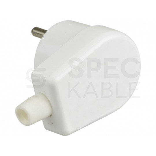 Wtyczka prądowa kątowa [2P+Z] 230V 16A biała WB-6 na kabel