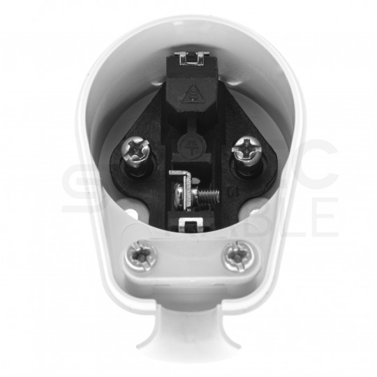 Wtyczka prądowa kątowa [2P+Z] 230V 16A biała WT-16 na kabel