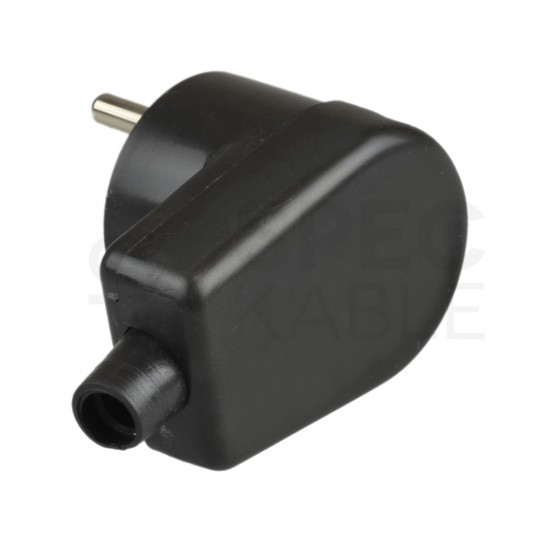 Wtyczka prądowa kątowa [2P+Z] 230V 16A czarna WB-6 na kabel