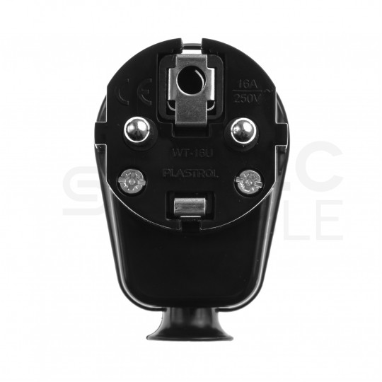 Wtyczka prądowa kątowa [2P+Z] 230V 16A czarna WT-16 na kabel