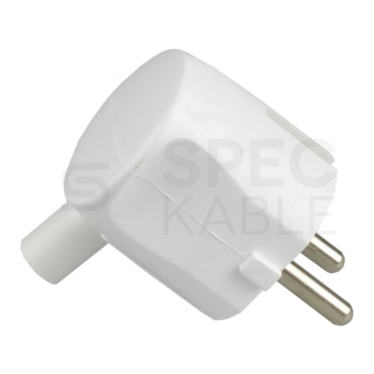 Wtyczka prądowa kątowa [2P+Z] Uni-Schuko 230V 16A biała Schneider na kabel