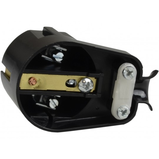 Wtyczka prądowa kątowa [2P+Z] Uni-Schuko 230V 16A czarna WT-16U na kabel