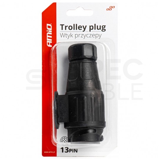 Wtyczka przyczepowa 13-pin 12V plastikowa na kabel