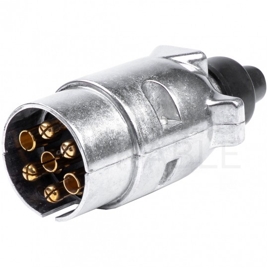 Wtyczka przyczepowa 7-pin 12/24V aluminium na kabel
