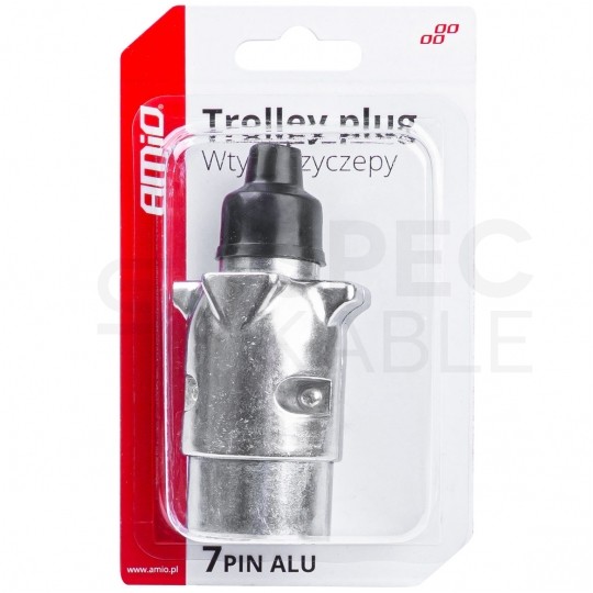 Wtyczka przyczepowa 7-pin 12/24V aluminium na kabel