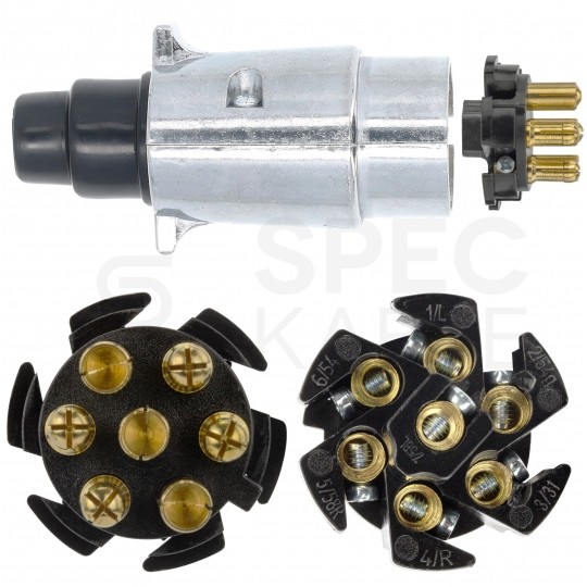 Wtyczka przyczepowa 7-pin 12V metalowa na kabel