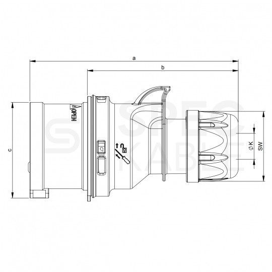 Wtyczka siłowa [4p] 16A 400V przenośna IP44 PCE na kabel