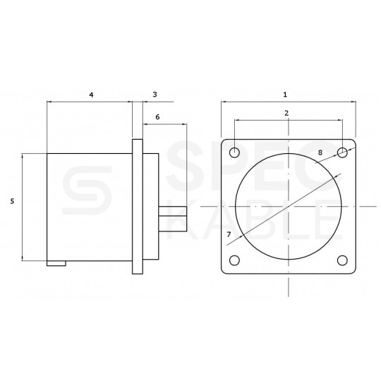 Wtyczka siłowa [5p] 16A 400V tablicowa prosta IP44 PAWBOL
