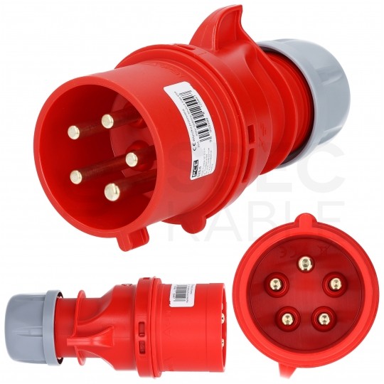 Wtyczka siłowa [5p] 32A 400V przenośna IP44 SHARK PCE na kabel