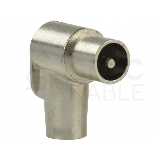 Wtyk antenowy IEC TV nakręcany kątowy TELMOR na przewód RG6